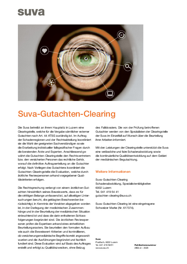 Gutachten: Suva Clearingstelle