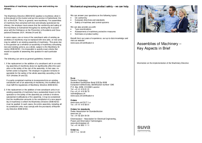 Assemblies of Machinery - Key Aspects in Brief