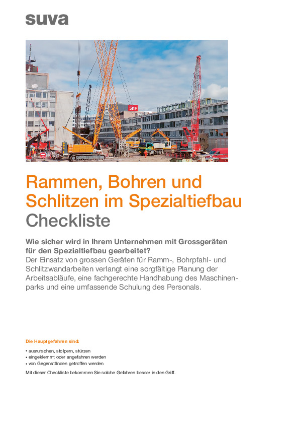 Unfälle beim Schlitzen, Bohren und Rammen minimieren
