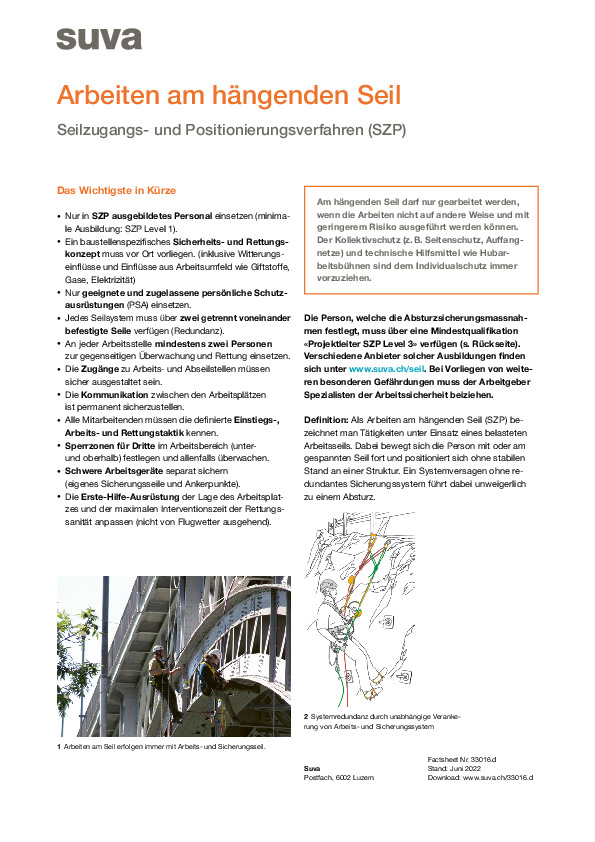 Seilzugang und Ausbildung von Industriekletterern