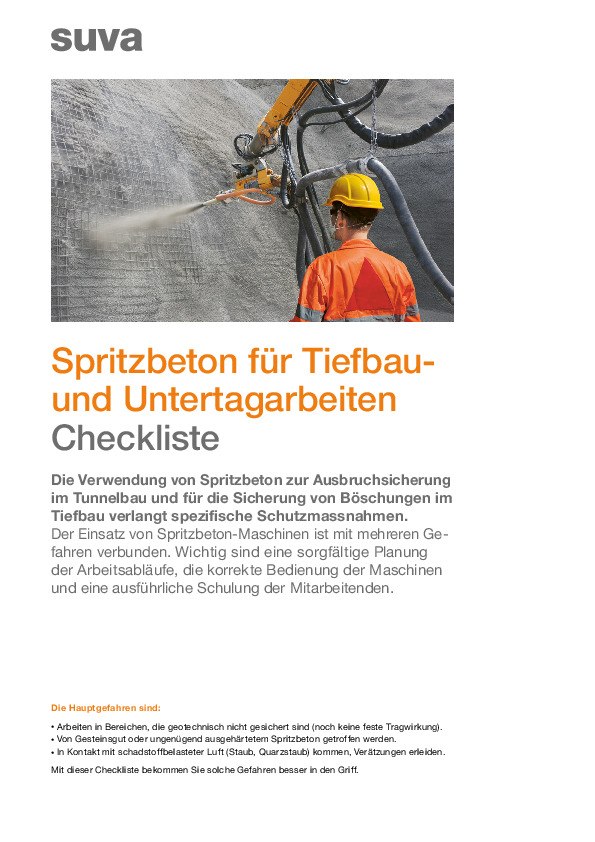 Die Sicherheit beim Einsatz von Spritzbeton-Maschinen