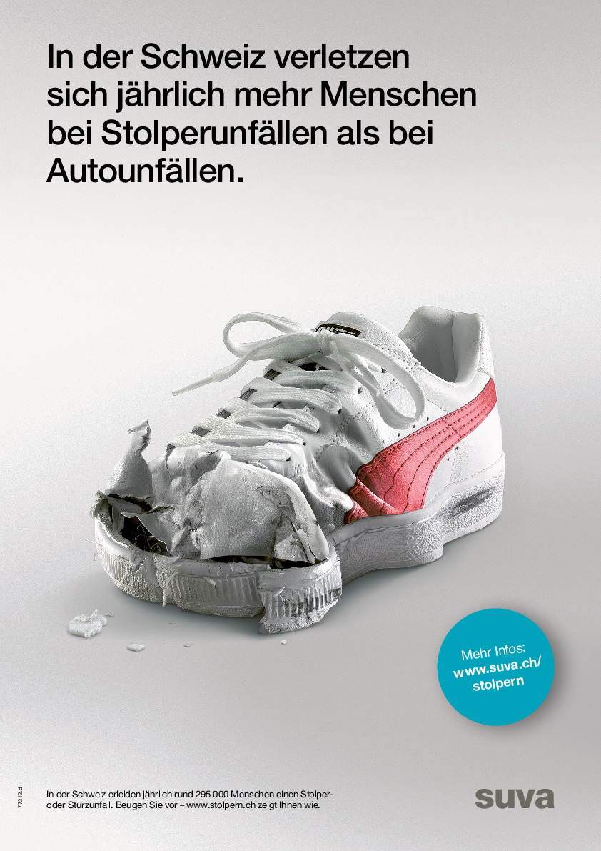 In der Schweiz verletzen sich jährlich mehr Menschen bei Stolperunfällen als bei Autounfällen