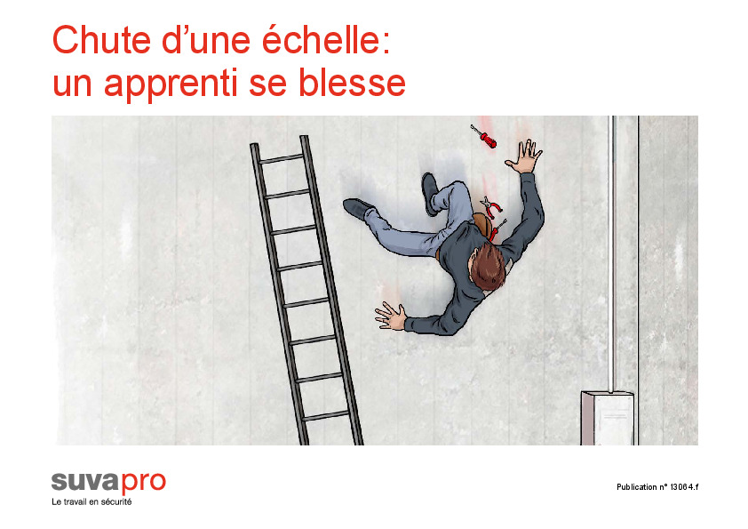 Chute d’une échelle: un apprenti se blesse – Présentation d’un exemple d’accident pour la formation des collaborateurs
