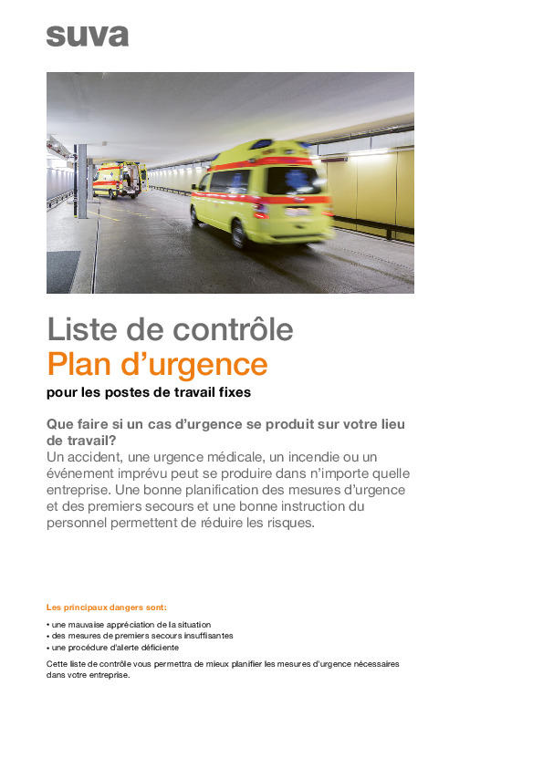 Liste de contrôle Plan d’urgence dans une entreprise: que faire?