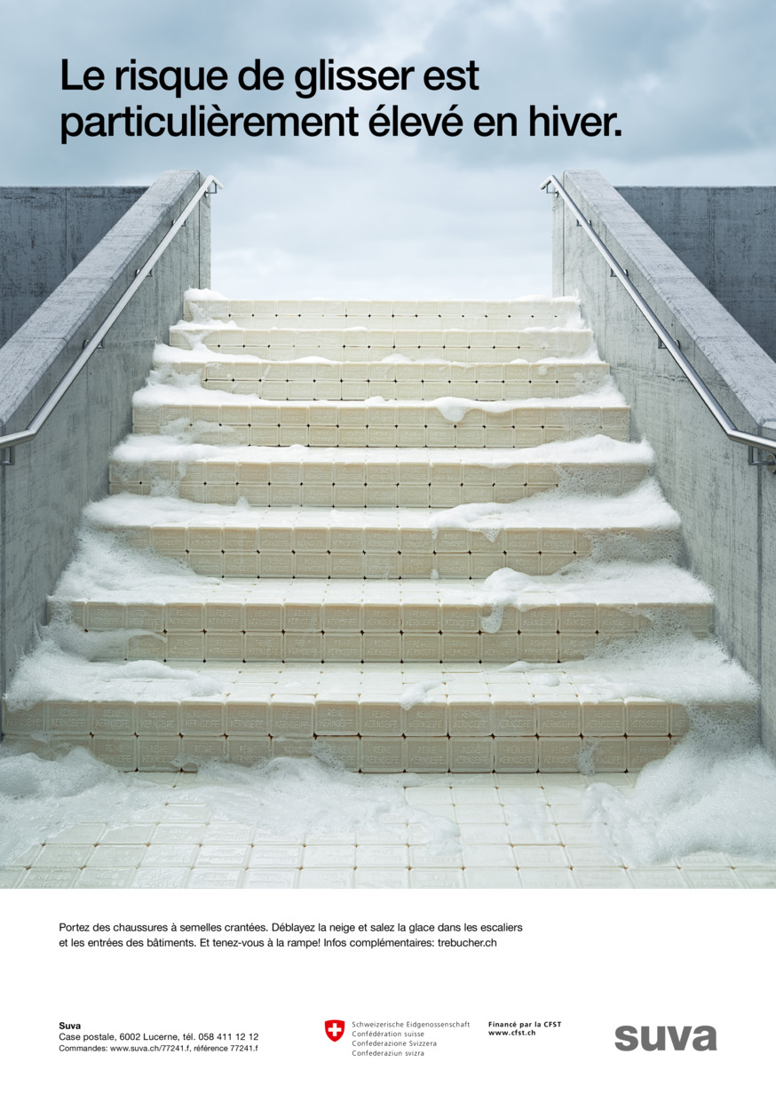 Affiche «Attention risque de chute: un hiver sans accident»