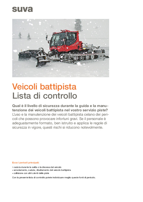 Lista di controllo battipista: sicurezza in inverno