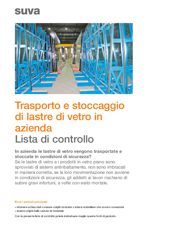 Trasporto di vetro senza cocci e lesioni