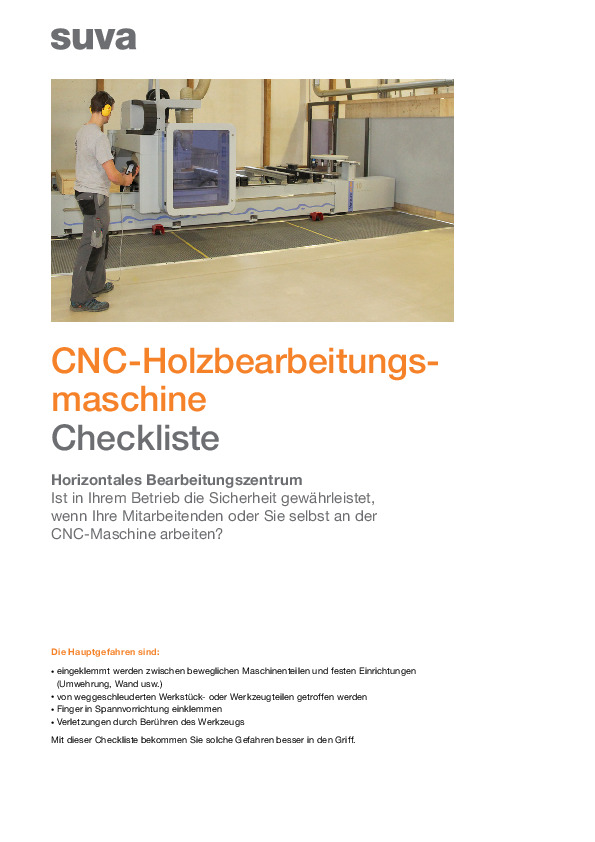 Sicher arbeiten an der CNC-Holzbearbeitungsmaschine