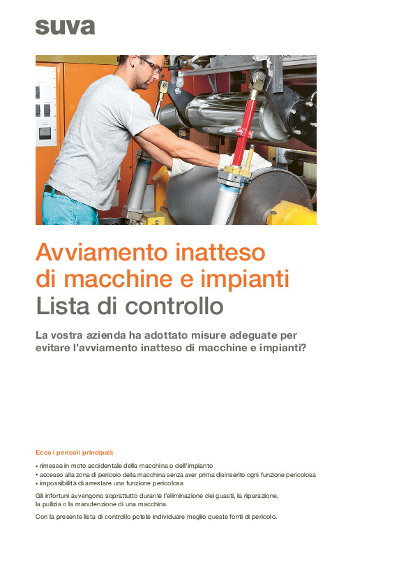 Proteggere le macchine contro l'avviamento inatteso