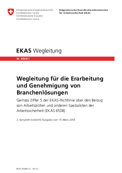 Wegleitung für die Erarbeitung und Genehmigung von Branchenlösungen (EKAS)