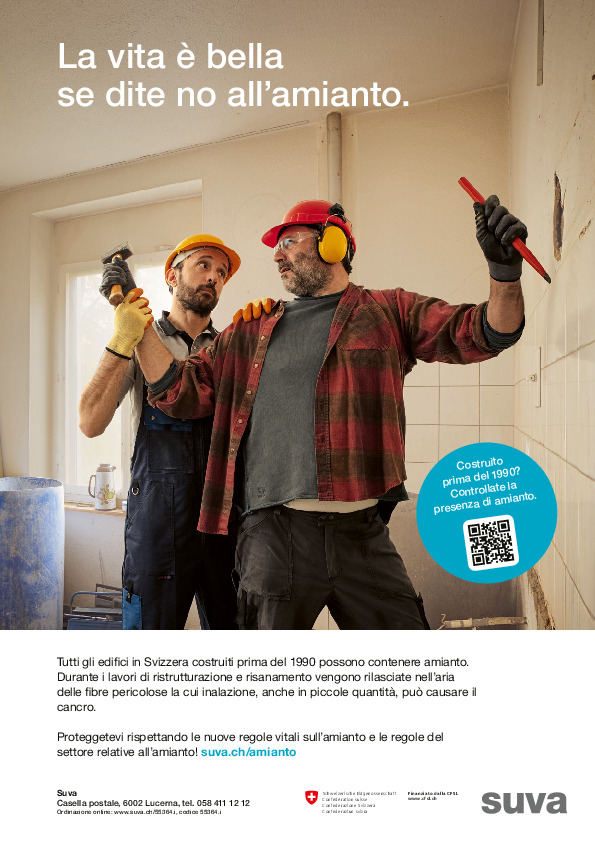 Manifesto: se sospetti che ci sia l'amianto: STOP!