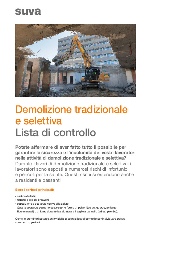 Individuazione dei pericoli nei lavori di demolizione