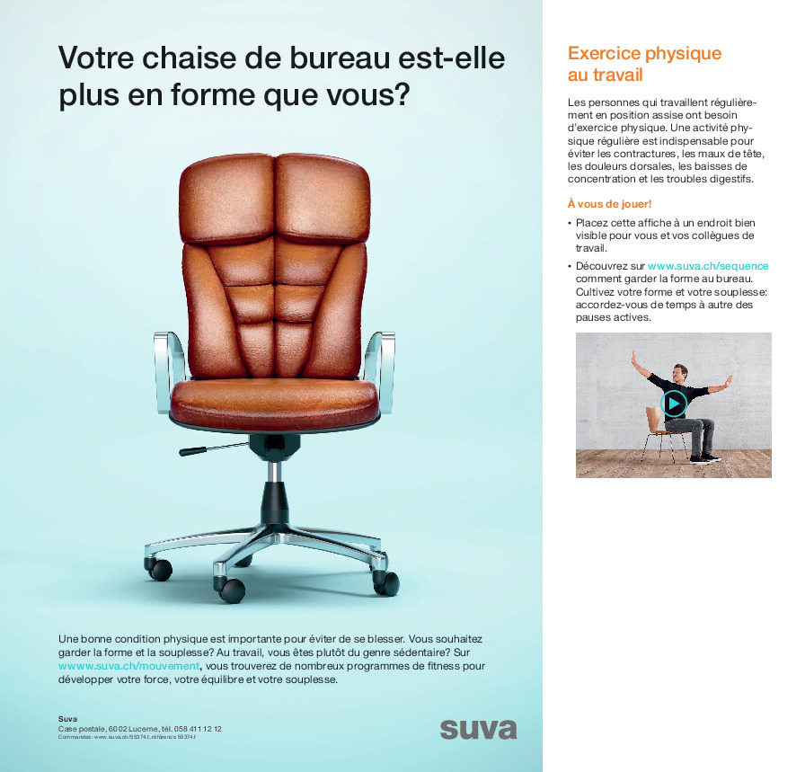 Affiche: Restez en forme avec des exercices sur chaise
