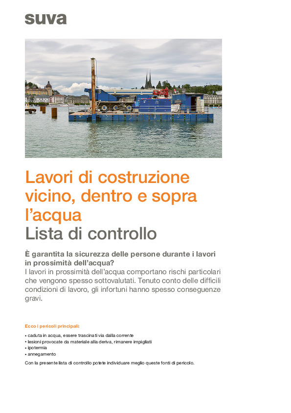 Verificare la sicurezza di lavori vicino/dentro l'acqua