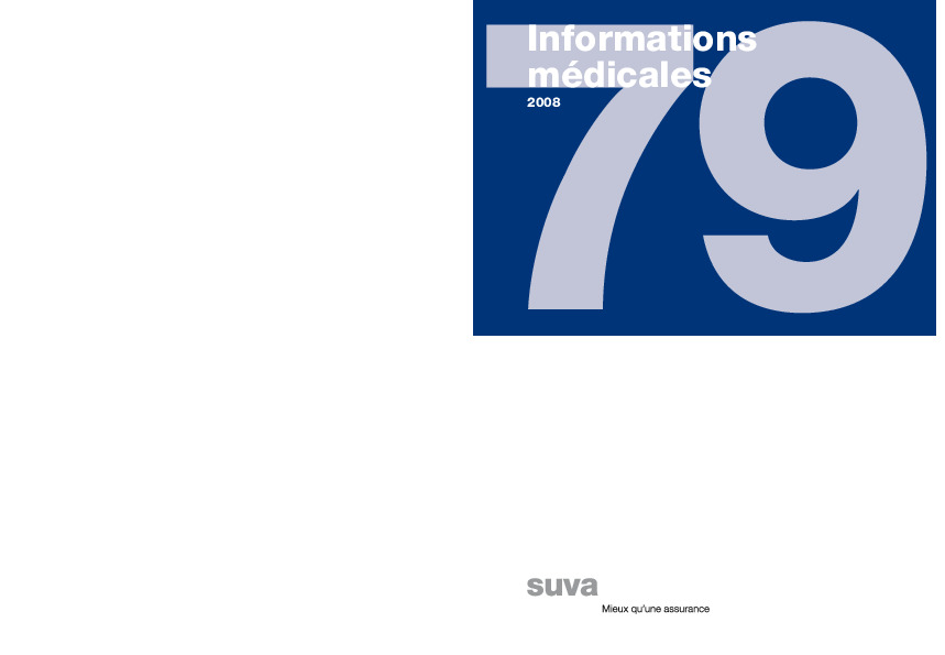 2008 - Suva Medical: Informations médicales N° 79