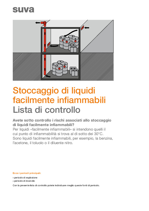 Stoccaggio errato di liquidi facilmente infiammabili?