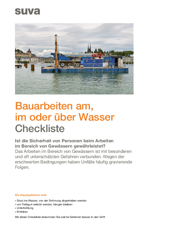 Die Sicherheit von Bauarbeiten im/am Wasser checken