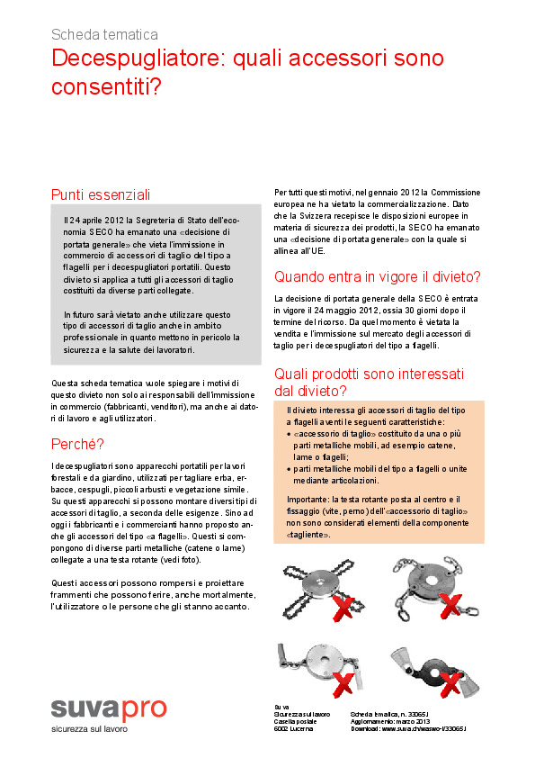 Decespugliatore: utensili di taglio permessi