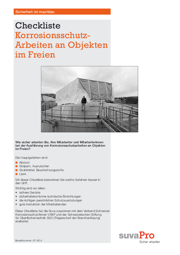 Korrosionsschutzarbeiten im Freien – Gefahren checken