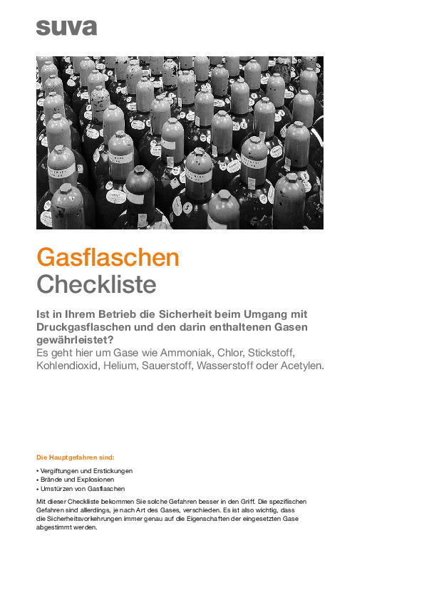 Checkliste: Gasflaschen sicher lagern und verwenden