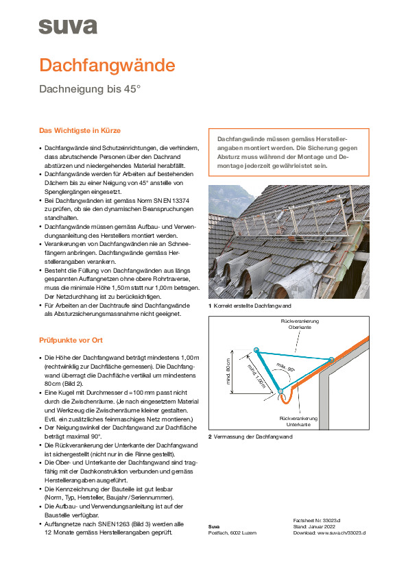 Fakten zur Montage einer sicheren Dachfangwand