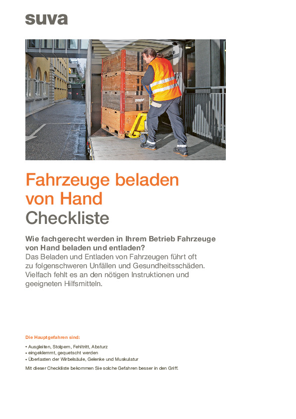 Checkliste: Fahrzeuge fachgerecht von Hand beladen