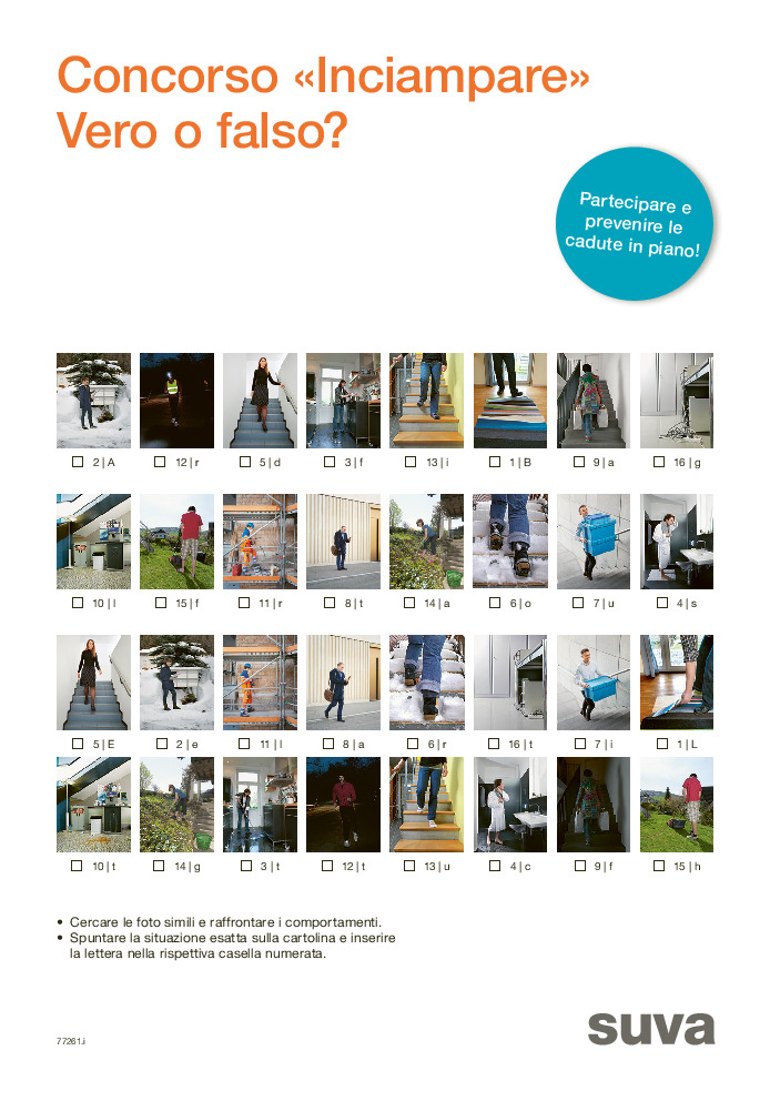 Attenzione alle cadute in piano: imparare con il rebus