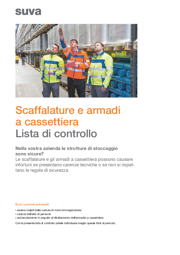 Lista di controllo Scaffalature e armadi a cassettiera