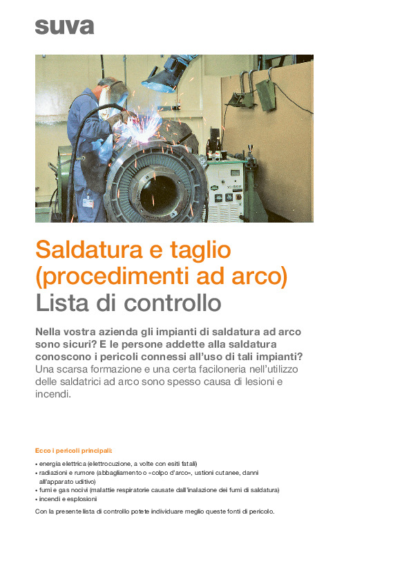 Saldatura ad arco: lista di controllo