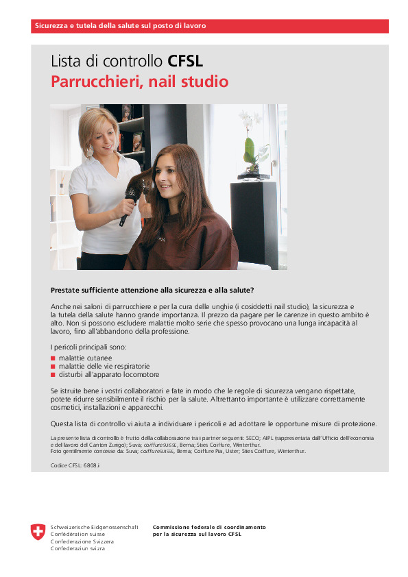Lista di controllo CFSL «Parrucchieri, nail studio»