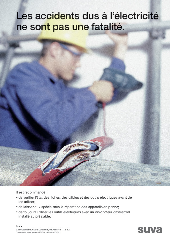 Affiche: Les accidents dus à l’électricité ne sont pas une fatalité