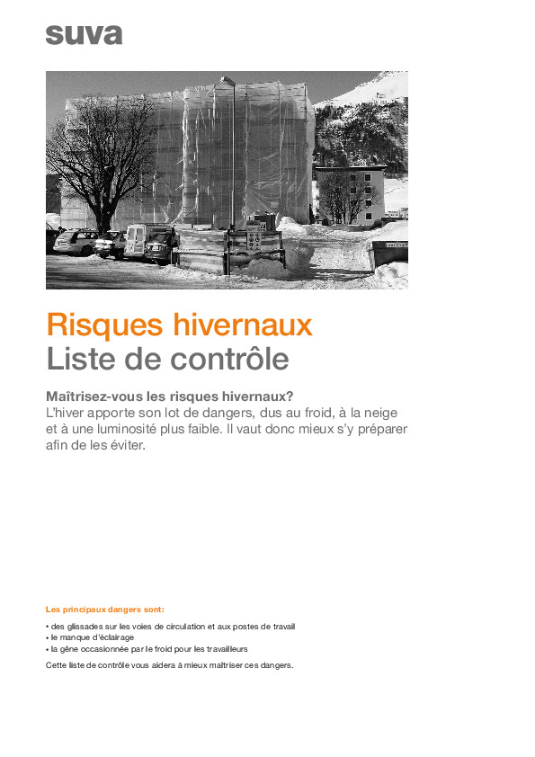 Check hivernal: travailler au froid en toute sécurité