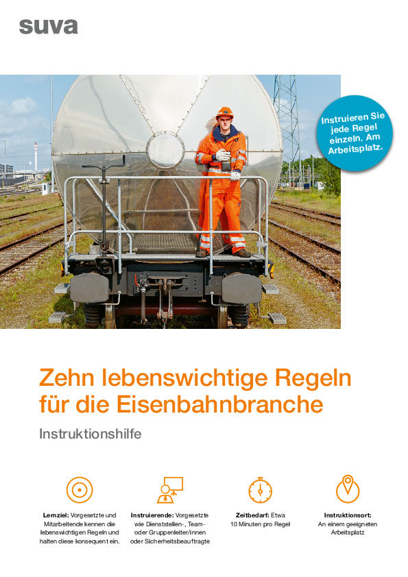 Instruktionshilfe lebenswichtige Regeln: Eisenbahn