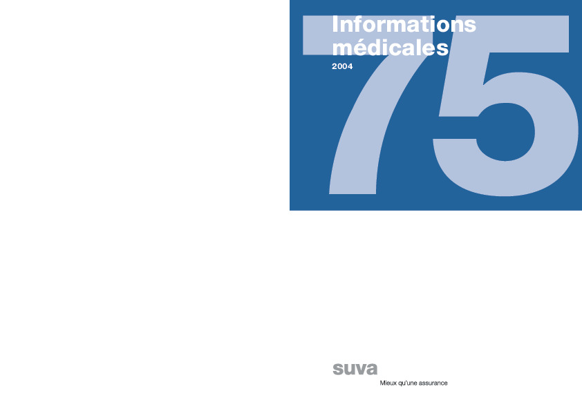 2004 - Suva Medical: Informations médicales N° 75
