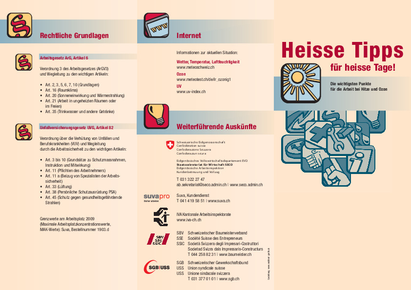 Tipps für die Arbeit bei Hitze und Ozon
