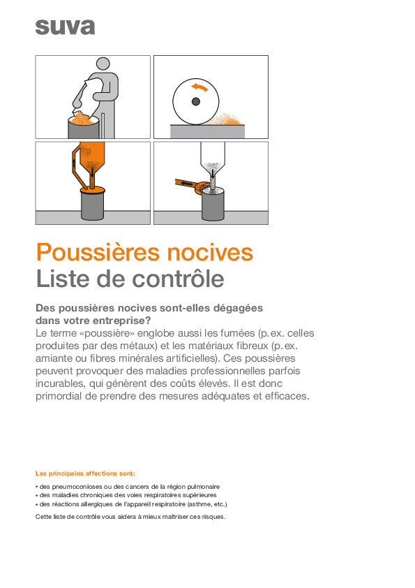 Liste de contrôle: Poussières nocives