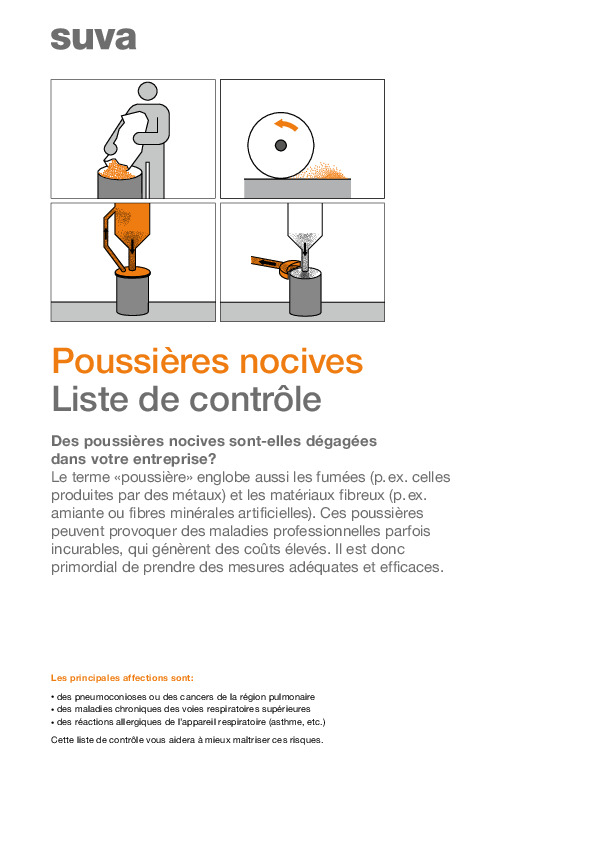 Liste de contrôle: Poussières nocives
