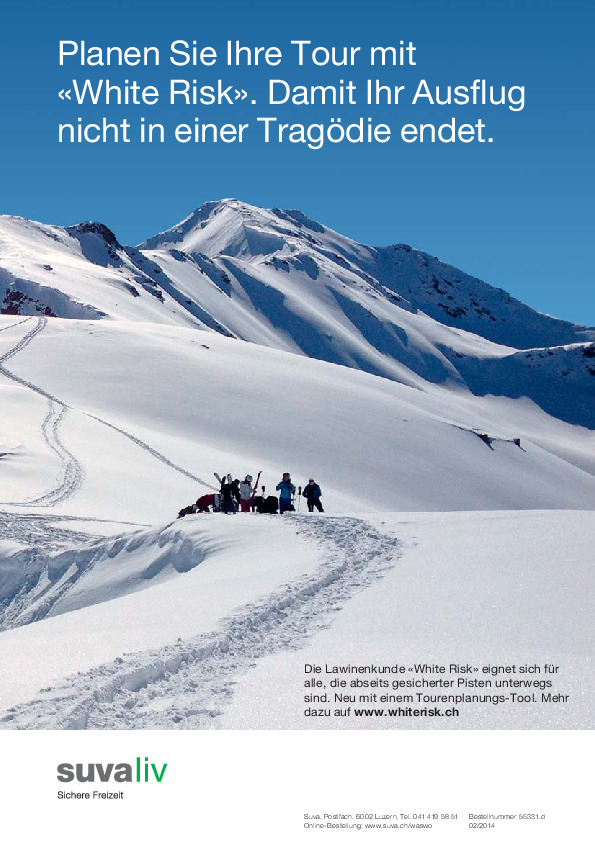 Plakat White Risk: winterliche Bergtouren clever planen