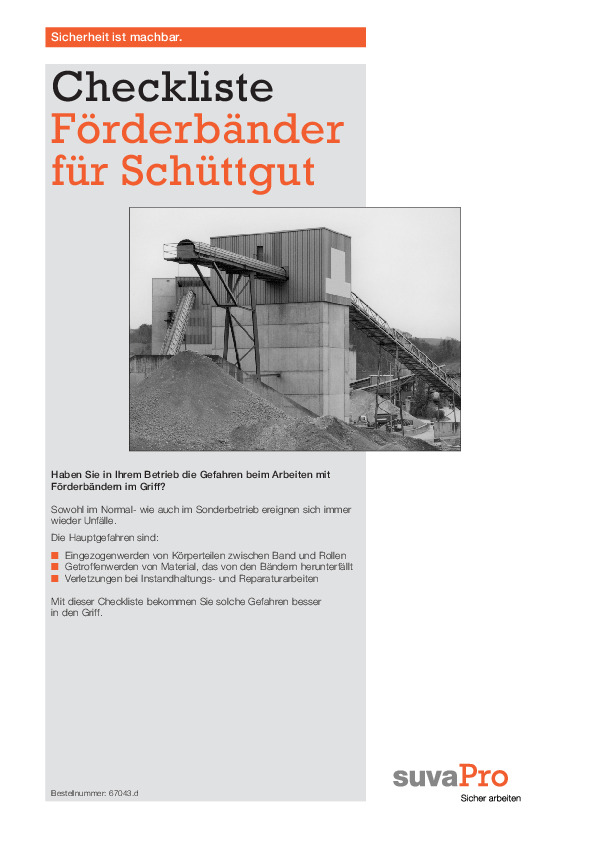 Wo klemmt's mit der Sicherheit am Schüttgut-Förderband?