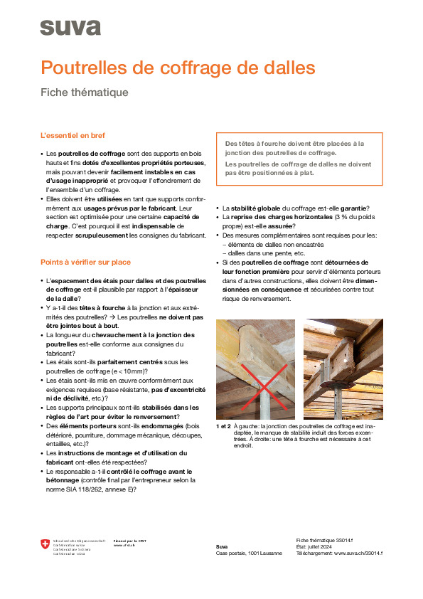 Fiche thématique: utiliser les poutrelles de coffrage de dalles à bon escient