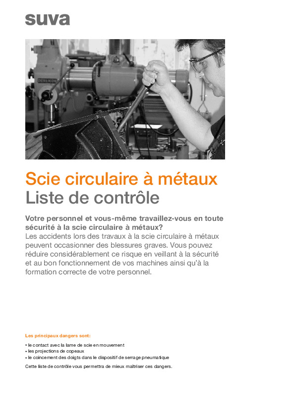 Lame en rotation et projection de copeaux: attention!