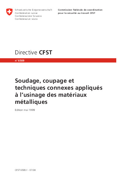 Soudage, coupage et techniques connexes appliqués à l'usinage des matériaux métalliques (CFST)