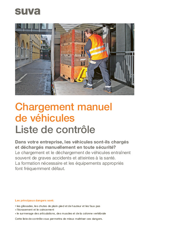 Liste de contrôle: chargement manuel correct des véhicules