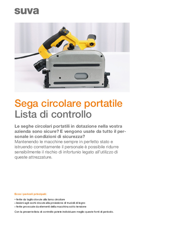 Lista di controllo sega circolare portatile: uso sicuro