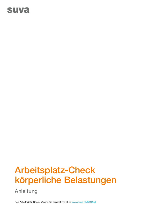 Arbeitsplatz-Check körperliche Belastungen –  Anleitung