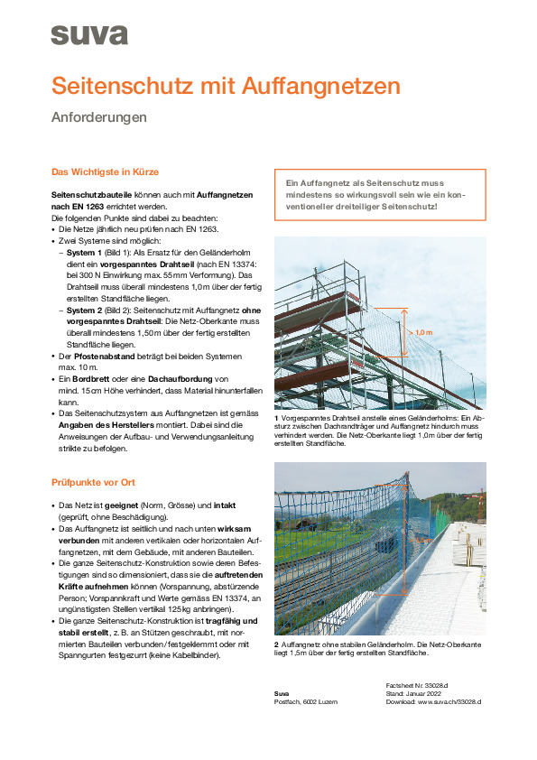 Welches Auffangnetz ist ein sicherer Seitenschutz? 