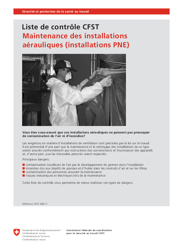 Maintenance des installations aérauliques (installations PNE)