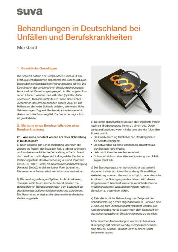 Foglio informativo Cure mediche in Germania