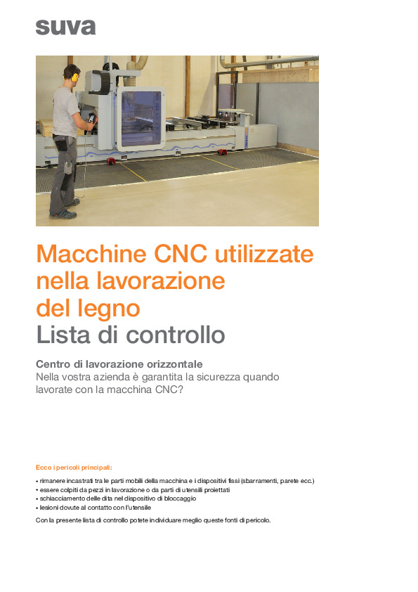 Sicurezza macchine CNC per la lavorazione del legno