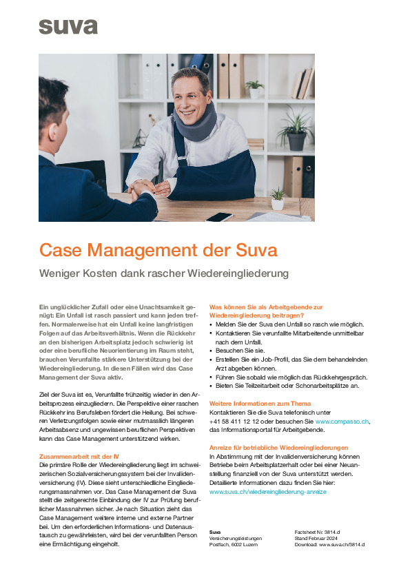 Das Case Management fördert Ihre Wiedereingliederung